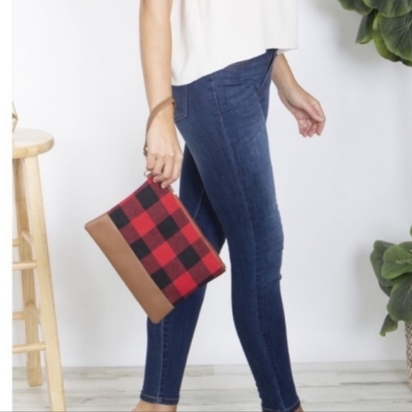Buffalo plaid wristlet purse bag - Picture 2 of 3